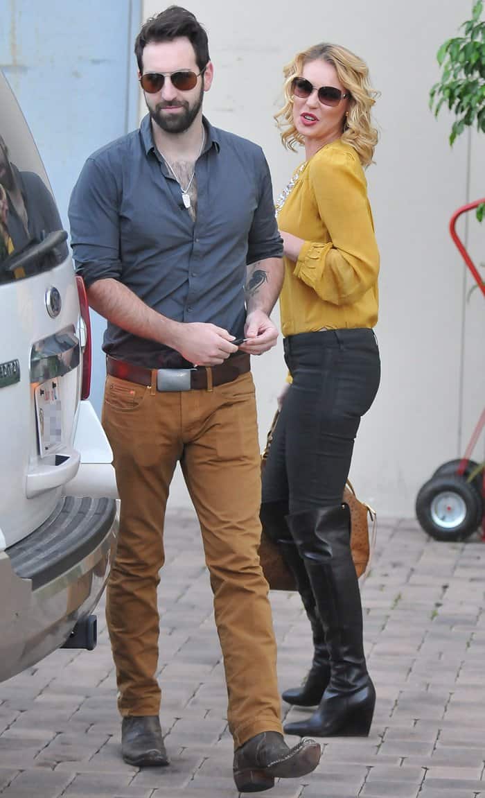 Katherine Heigl is all smiles on her 34th birthday while out and about in West Hollywood with her husband in Los Angeles