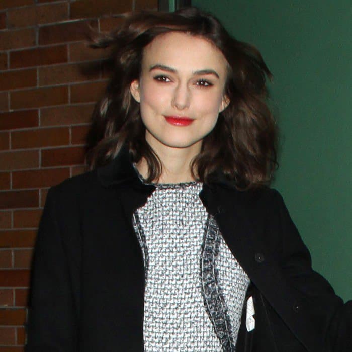 Keira Knightley in a mini dress made of the French fashion label's iconic tweed fabric