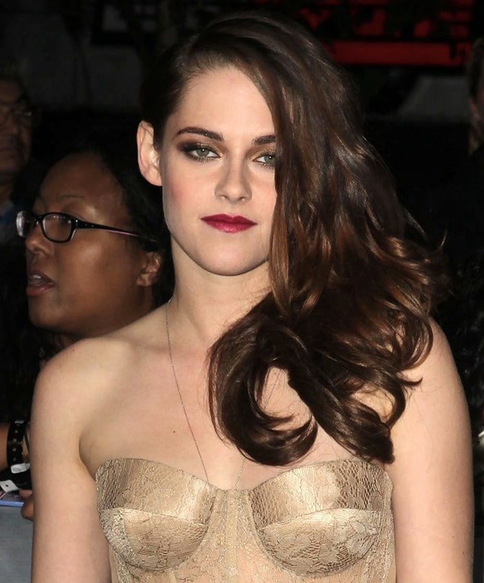 Kristen Stewart at the Twilight Saga: Breaking Dawn Part 2 premiere at Nokia Theatre L.A. Live. in Los Angeles on November 12, 2012