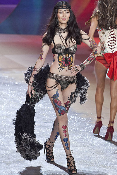 Chinese model Liu Wen walks the runway during the Victoria's Secret 2012 Fashion Show