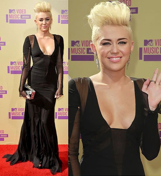 Miley Cyrus debuted her striking, super-short blonde hairdo at the 2012 MTV Video Music Awards