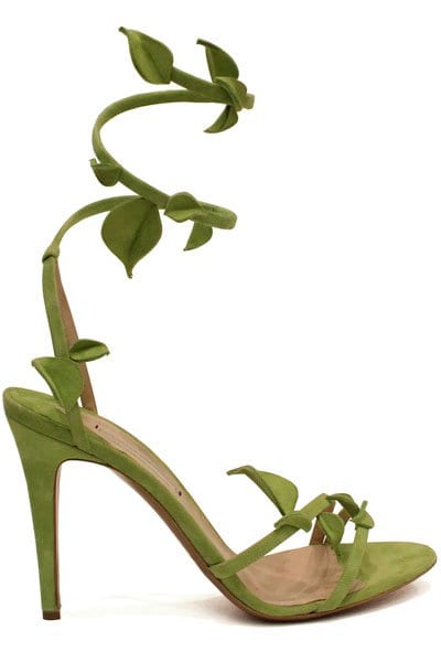 Nicholas Kirkwood for Victoria's Secret Angels in Bloom green floral shoes