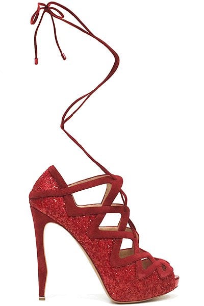 Red Nicholas Kirkwood for Victoria's Secret Circus lace-up heels