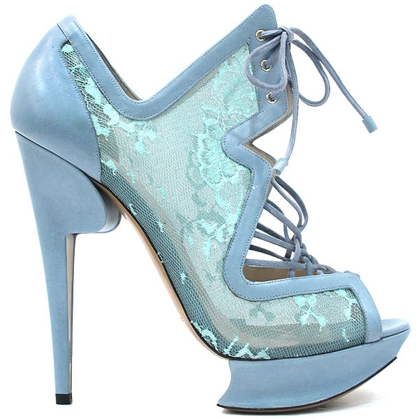 Blue lace Nicholas Kirkwood heels