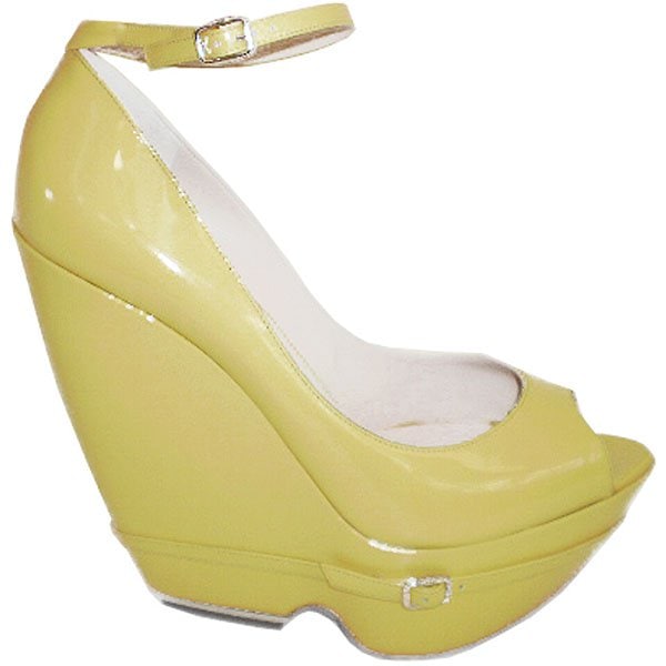 Yellow wedge sandals by Nicholas Kirkwood