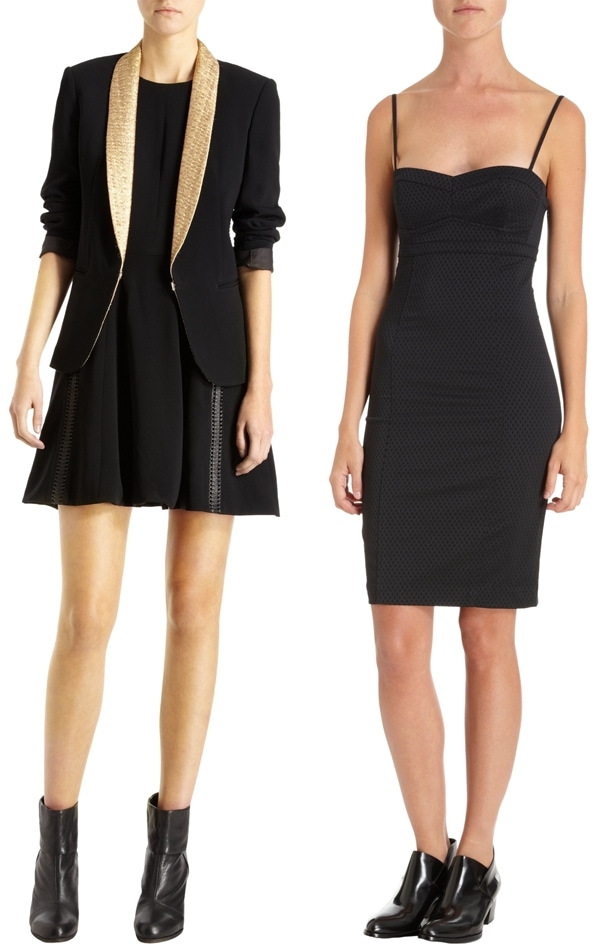 Rag & Bone Sliver Brocade Tuxedo Jacket and T By Alexander Wang Jacquard Bustier Dress