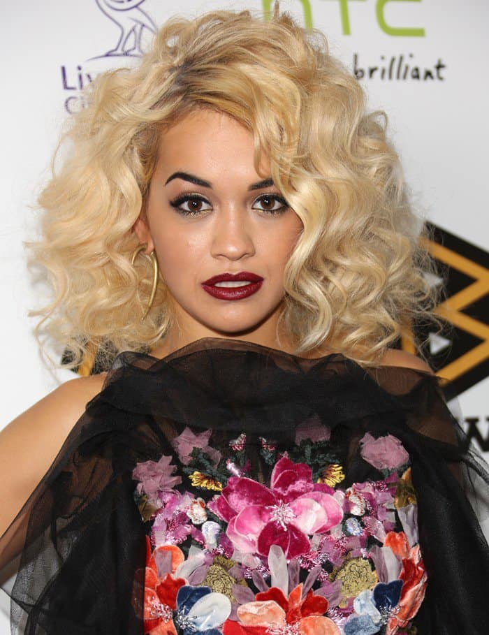 Rita Ora showcased an outfit from the McQ McQueen Fall 2012 collection at the 2012 MOBO Awards in Liverpool, England, where she received the 'Best Newcomer' Award