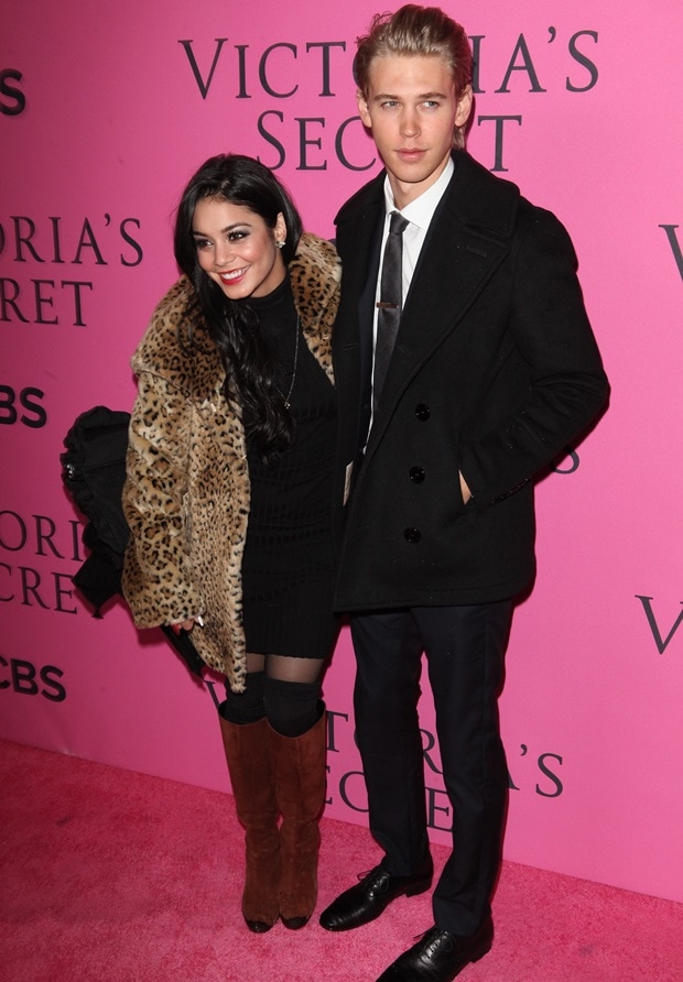 Vanessa Hudgens and Austin Butler on the pink carpet of the Victoria's Secret Fashion Show