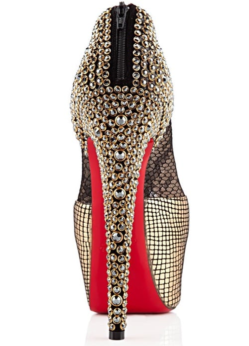 Christian Louboutin Red Sole Aeronotoc 160 mm Booties in Gold/Black