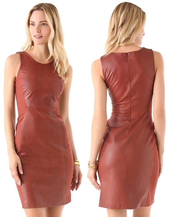 Cynthia Rowley Leather Sheath Dress