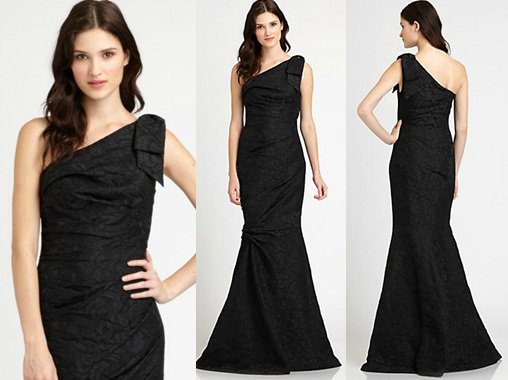 David Meister Asymmetrical Gown