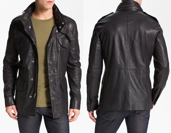 Marc by Marc Jacobs Leather Field Jacket in Washed Ink