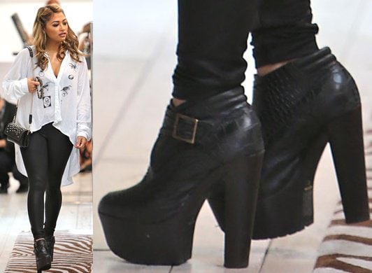 Vanessa White in chunky ankle booties