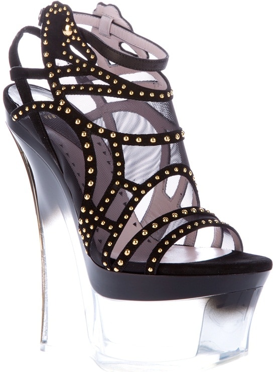 Versace Studded Wedge Sandals