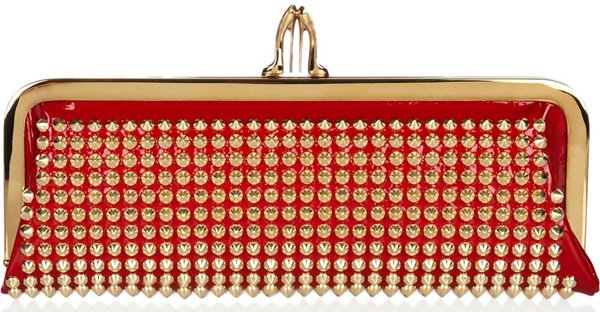 Christian Louboutin “Miss Loubi” Spiked Patent-Leather Clutch