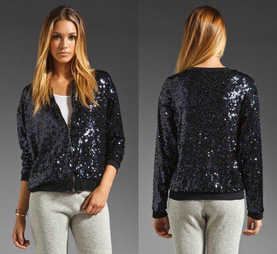 EIGHT SIXTY Sequin Bomber Jacket