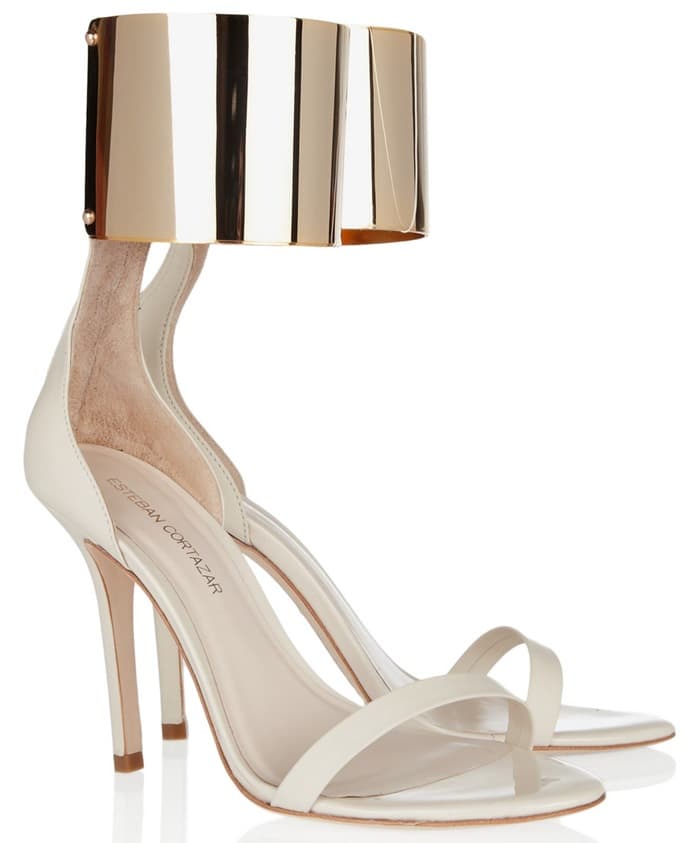 Esteban Cortazar Metal Ankle-Cuff Sandals