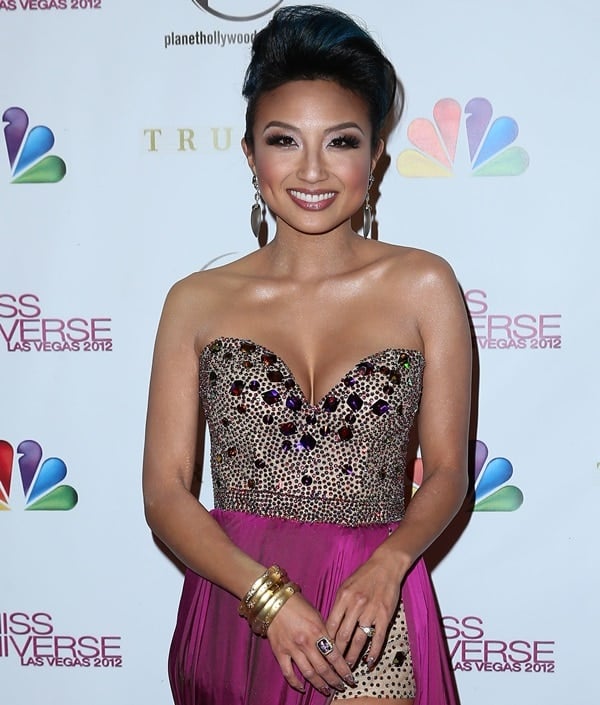 Jeannie Mai arrives at the 2012 Miss Universe Pageant