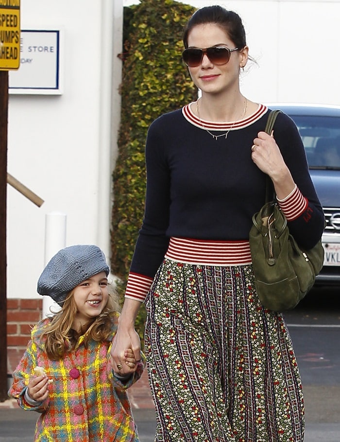 Michelle Monaghan shopping at Fred Segal with daughter Willow White in Los Angeles, on December 18, 2012