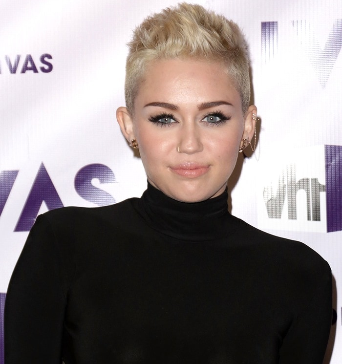 Singer Miley Cyrus arrives at 'VH1 Divas' 2012 held at The Shrine Auditorium on December 16, 2012, in Los Angeles, California