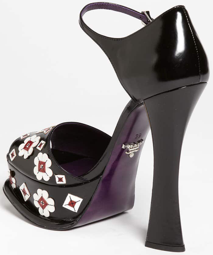 Prada Flower Appliqué Sandals