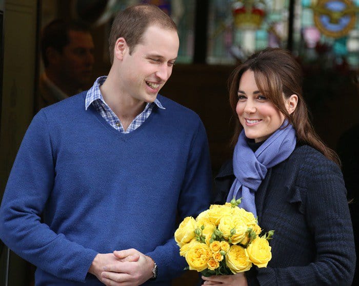 Prince William accompanied Kate Middleton and they both donned similar shades of periwinkle blue, with him wearing a sweater and her sporting a scarf