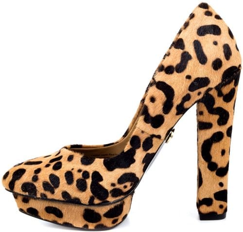 Adrienne Maloof Yelena II Platform Pump in Leopard Print