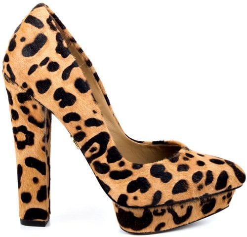 Adrienne Maloof Yelena II Platform Pump in Leopard Print