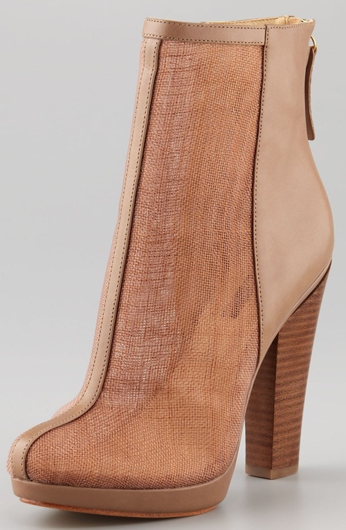 Rachel Zoe Maddy Raffia Ankle Boots in Beige