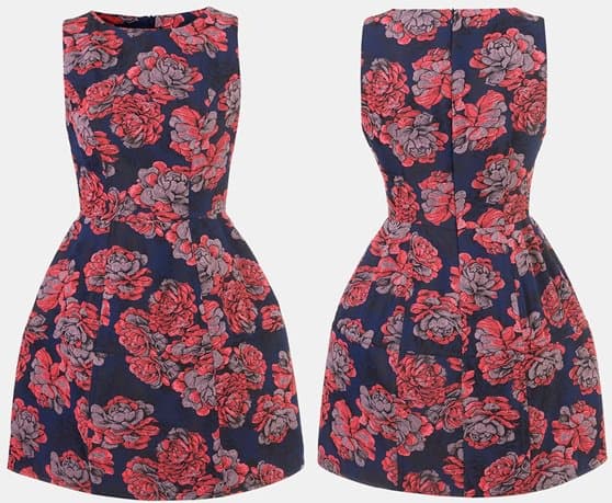 The Topshop Champion Floral Jacquard Dress features a unique print and a flattering fit-and-flare silhouette