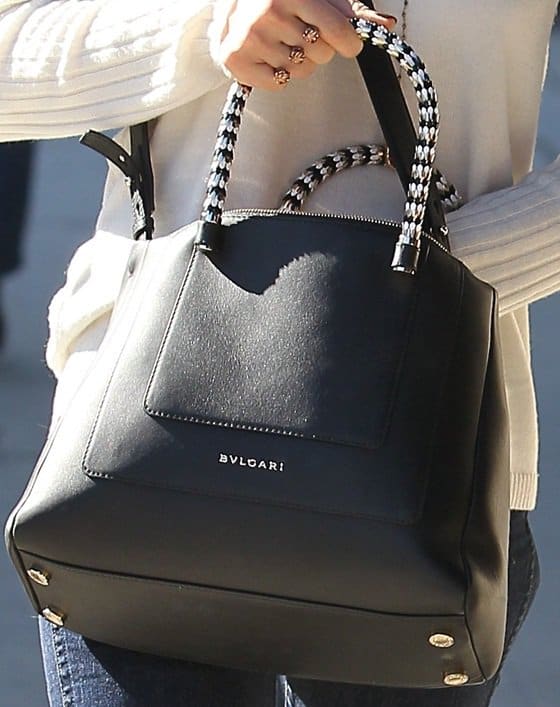 Jessica Alba's medium hand-carry Serpenti bag from Italian luxury brand Bulgari