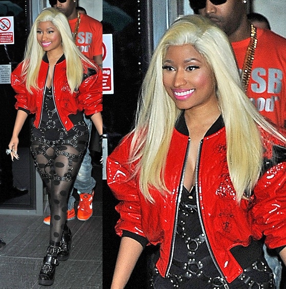 Nicki Minaj leaving her hotel in London, England, on April 18, 2012