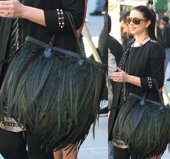 Michelle Trachtenberg filming a scene for Season 6 of Gossip Girl