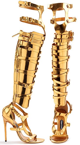 Tom Ford Spring 2013 Knee-High Gladiator Sandals in Gold