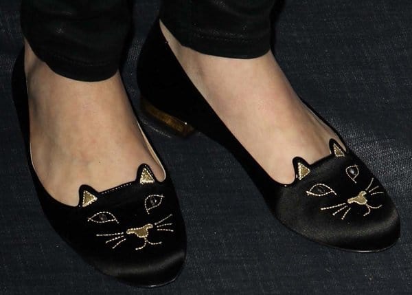 Chloë Grace Moretz wears kitty shoes by Charlotte Olympia