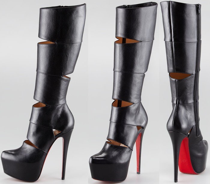 Christian Louboutin 'Bandita' Leather Red-Sole Boots