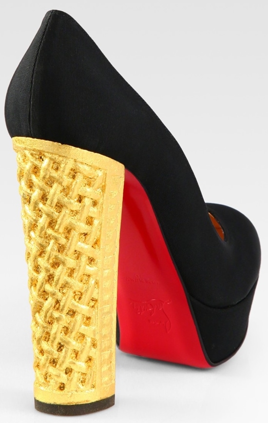 Christian Louboutin "Bois Dore" Grosgrain Red Sole Pump