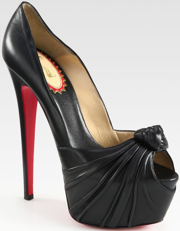 Christian Louboutin Black 'Lady Gres' Leather Platform Pumps