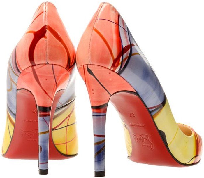 Christian Louboutin Multicolor 'Pigalle 100' Pollock Printed Leather Shoes