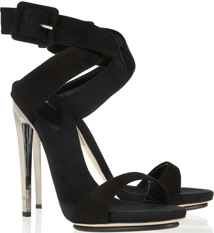 Giuseppe Zanotti Metal-heeled suede sandals