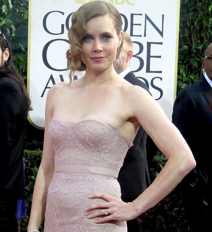 Amy Adams looks stunning in a Marchesa gown, perfectly capturing the essence of elegance