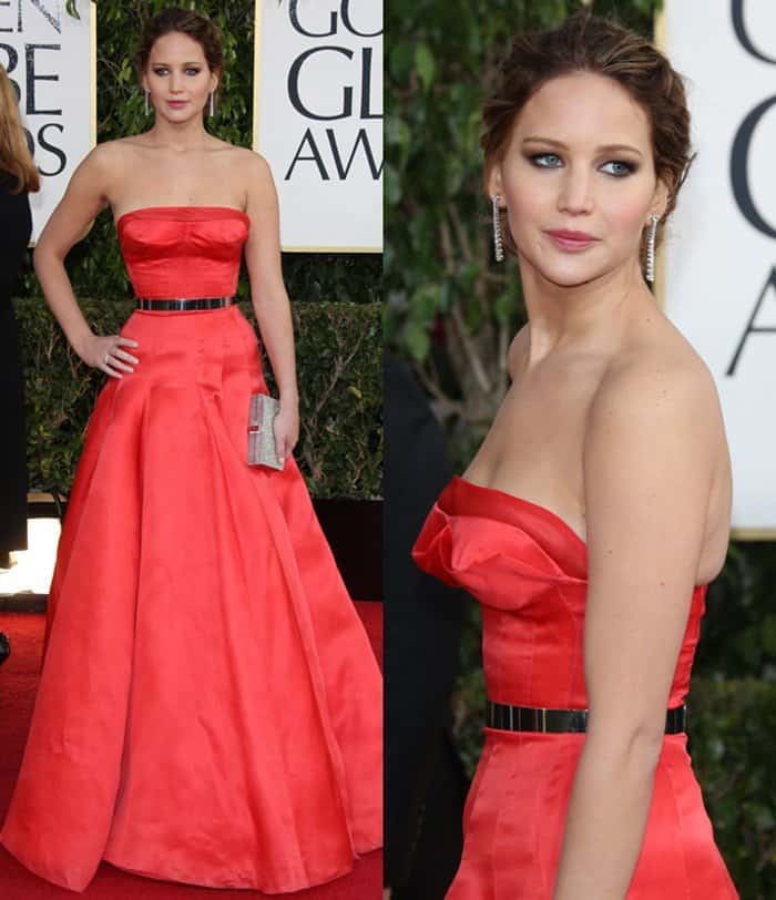 Jennifer Lawrence at the 70th Annual Golden Globe Awards held at the Beverly Hilton Hotel