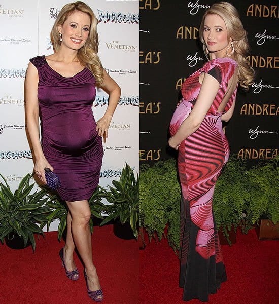At the 'Rock of Ages' opening night in January 2013 and Andrea's Restaurant at Wynn Las Vegas, Holly Madison showcases her maternity style with grace and poise