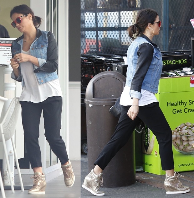 A pregnant Jenna Dewan-Tatum picks up some groceries at Bristol Farms market