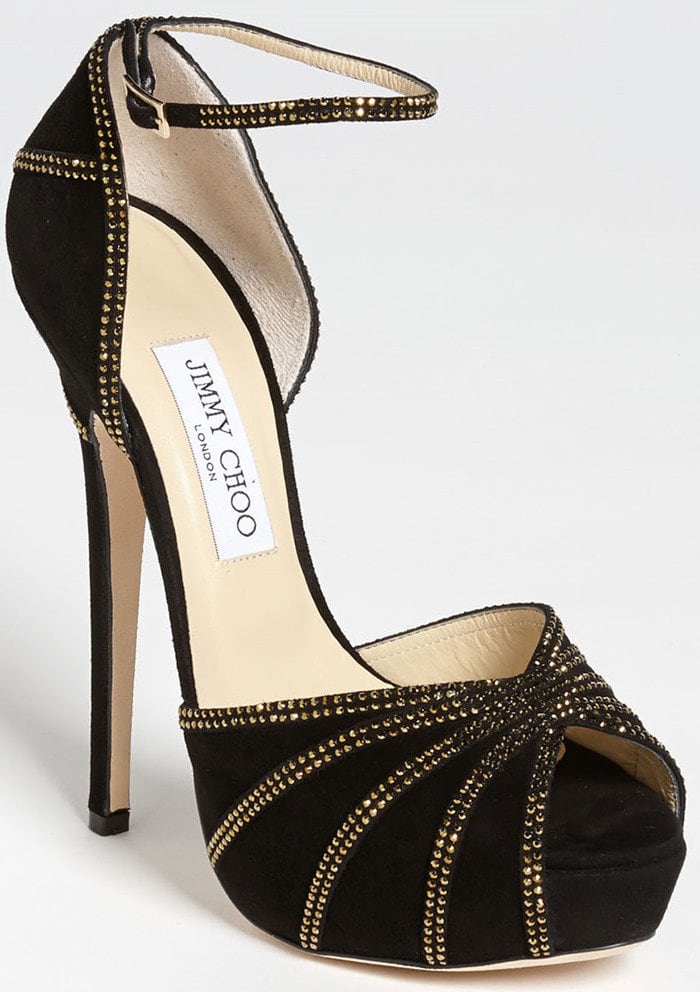 Jimmy Choo Kalpa Sandals in Black and Gold