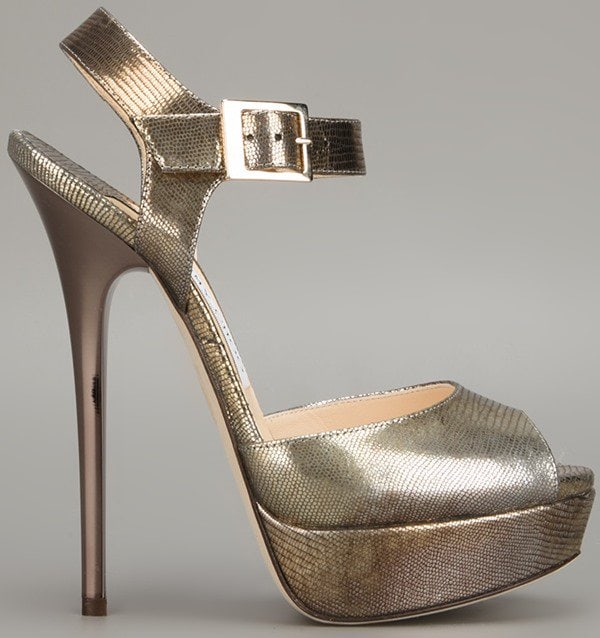 Jimmy Choo Cruise 2013 Raven Sandals Gold Side