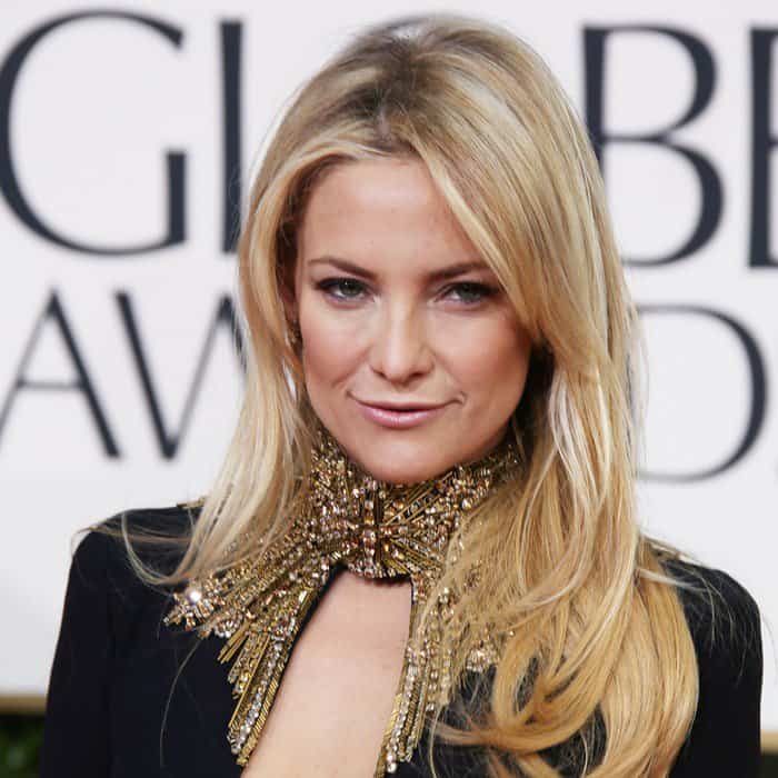 Kate Hudson dazzled in a long sleeve Alexander McQueen dress with a bold keyhole neckline at the 70th Annual Golden Globe Awards