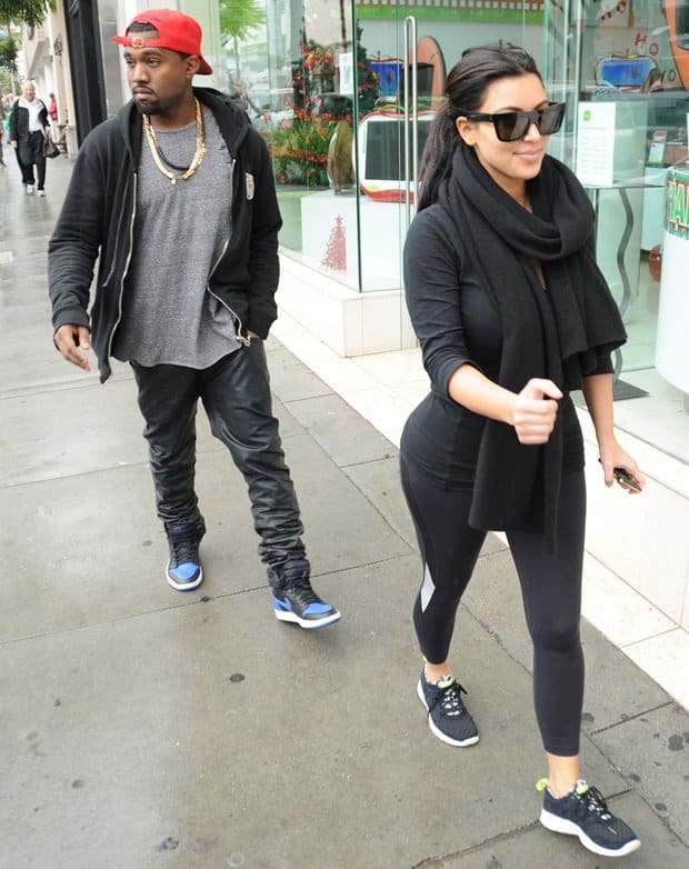 Kim Kardashian and Kanye West on Christmas Eve in Los Angeles