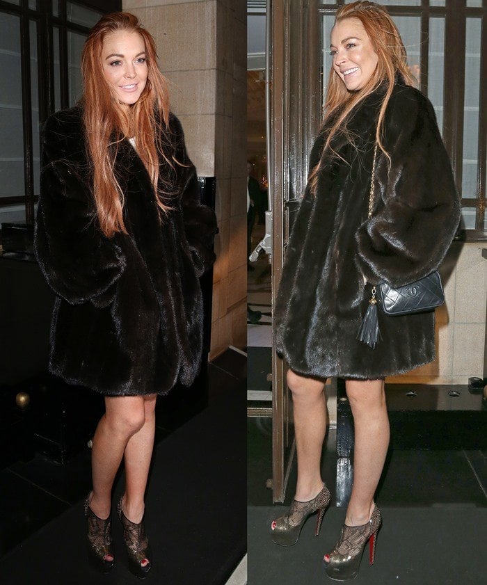 Lindsay Lohan toted a Chanel quilted purse