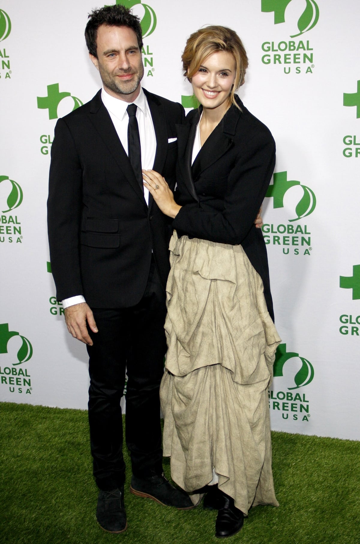 Matthew Cooke looks much taller than Maggie Grace  at Global Green USA's 12th Annual Pre-Oscar Party